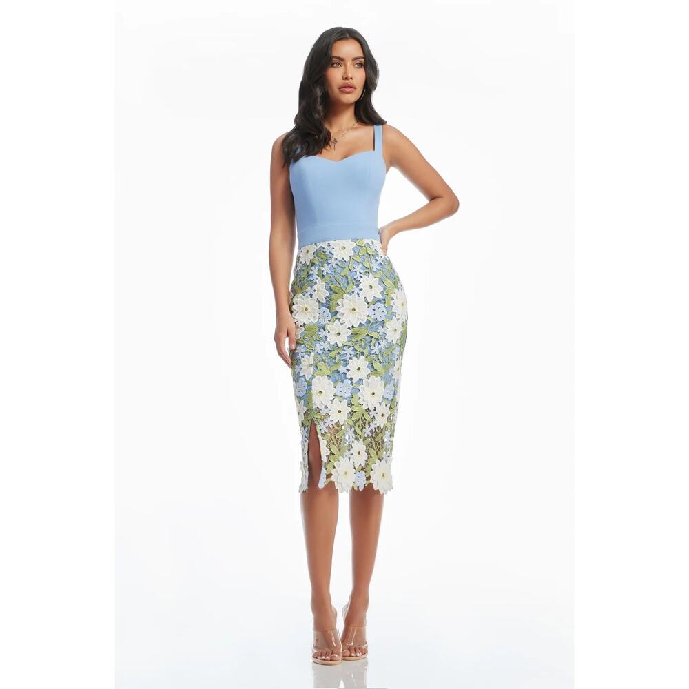 Dress the Population Elina Guipure Lace Sheath Dress NWT Size XS | Retail $258